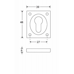 CILINDERROZET VIERKANT 48X38MM MGN