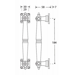 DEURGREEP ROMAN VIERK. ROZET MGN 180MM
