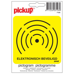 STICKER ELEKTRONISCH BEVEILIGD 100X100 MM