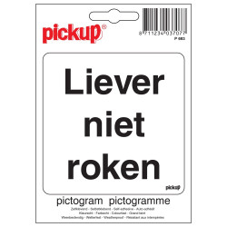 STICKER LIEVER NIET ROKEN 100X100 MM