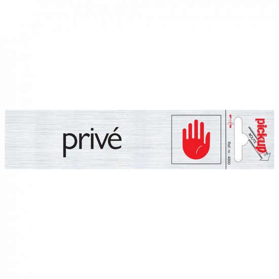 BORD ALULOOK PRIVE 165X44 MM ZELFKLEVEND