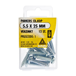 PARKERS CIL.KOP VERZINKT 5.5X25 12 ST