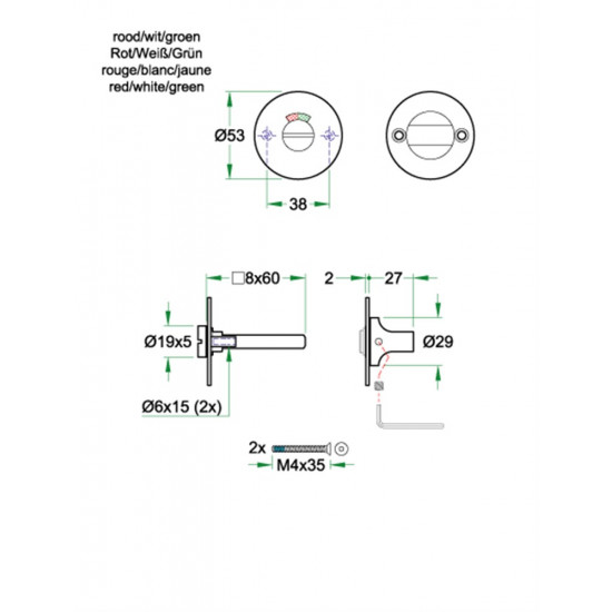 WC GARNITUUR SF RVS MAT WC 8MM