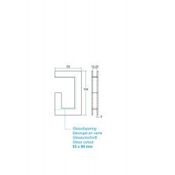 CUVETTE PIECE RECTANGLE OUVERTE MASSIVE INOX MAT
