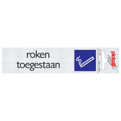 BORD ALULOOK ROKEN TOEGESTAAN 165X44 MM ZELFKLEVEND