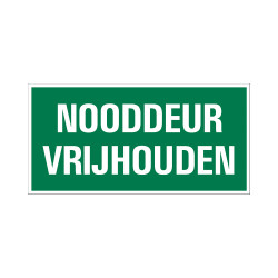 BORD NOODDEUR VRIJHOUDEN 150X300 MM