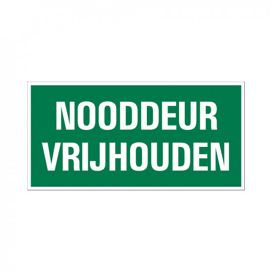 BORD NOODDEUR VRIJHOUDEN 150X300 MM