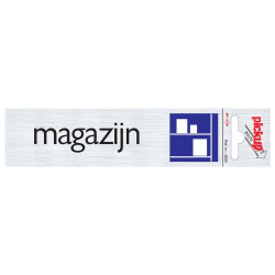 BORD ALULOOK MAGAZIJN 165X44 MM ZELFKLEVEND