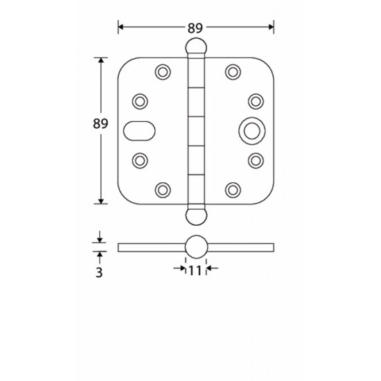 VEILIGHEIDSSCHARNIER ROH 89X89 MMNTI BOL
