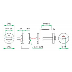 WC GARNITUUR PL RVS MAT NOODONTGR.WC 8MM R/W/G