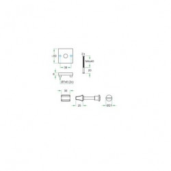 WC GARNITUUR LU 50X50 MM MAT NIKKEL PVD WC 6-7MM