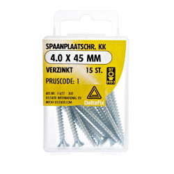 SPAANPLAATSCHROEF PK KK VZ 4.0 X 45 MM 15ST