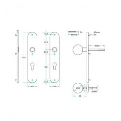 BLINDSCHILD (AFDEK) AFGEROND LS RVS MAT BLIND-BEV