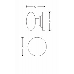 VOORDEURKNOP PADDESTOEL 60MM MGTI