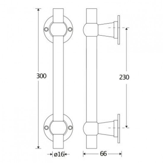 DEURGREEP CHEMIN DE FER 300X16MM MGO