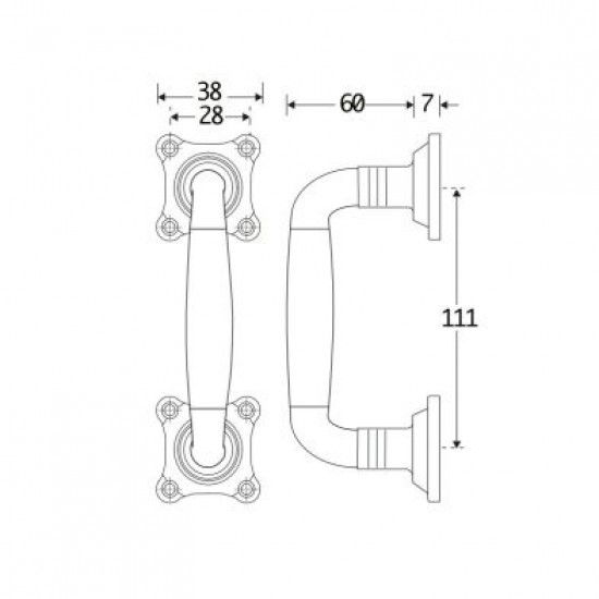 DEURGREEP BONTON MGO/PALISSANDER 110MM