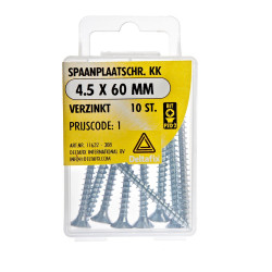 SPAANPLAATSCHROEF PK KK VZ 4.5 X 60 MM 10ST