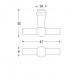 MEUBELKNOP CHEMIN DE FER 47X9MM MTO