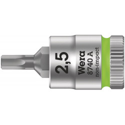 8740 A BINNENZESKANT ZYKLOP BITDOP MET 1/4"-AANDRIJVING, 2.5 X 28 MM