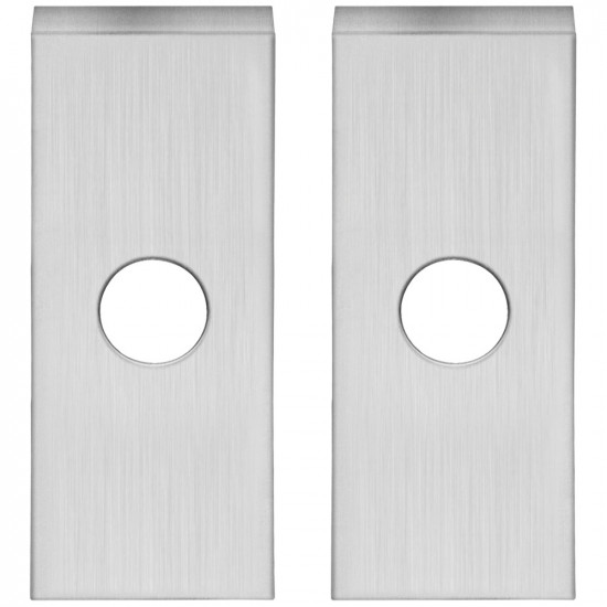 WC ROZET PAAR RVS MAT RECHTHOEKIG ROZET