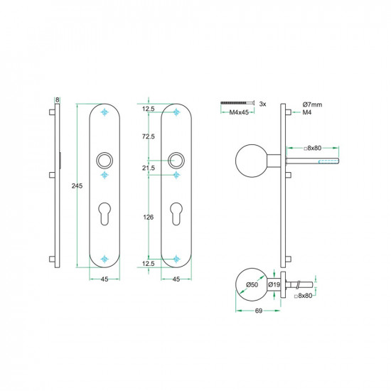 AFDEKSCHILD AFGEROND LS RVS MAT PC72 BLIND-BEV
