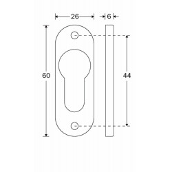 CILINDERROZET OVAAL 60X26MM MGG