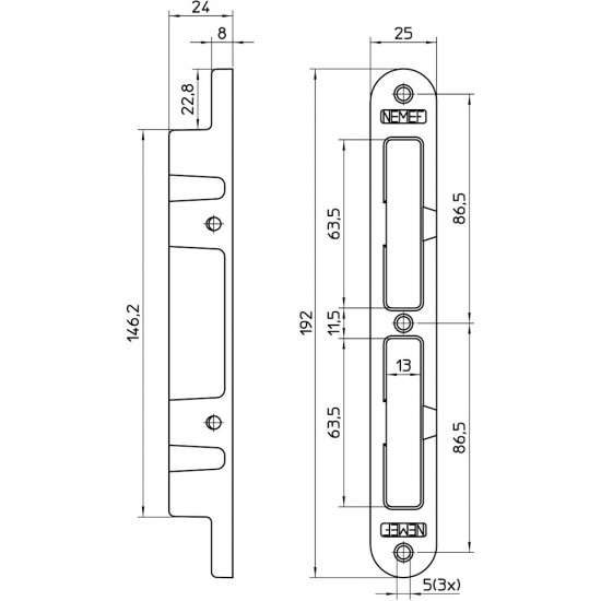 VS 4000 BULK PER 48 VEILIGHEIDSSLUITKOM, ZAMAC ZWART GELAKT 25X192MM A