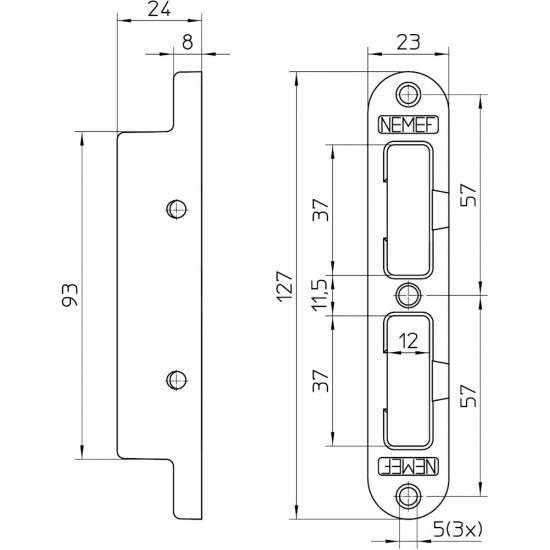 VS 1200 BULK PER 120 VEILIGHEIDSSLUITKOM, ZAMAC ZWART GELAKT 23X127MM