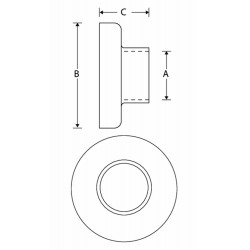 AFDEKROZET V/BINNENFLENS 25,4MM RVSM-A2