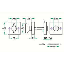 WC GARNITUUR 4KNT CHROOM GLANS WC 6-7MM