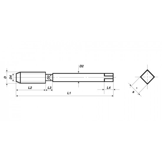 HSS-E MACHINETAP M5X0.8 + DIN371 VORM B