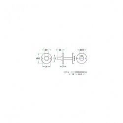 WC-SLUITING ø50X7MM VASTE R/G BEZET 8MM STIFT ZWART