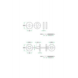 WC-SLUITING ø50X7MM INCL. 6/7MM STIFT RVS MAT