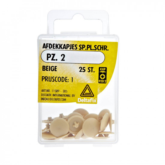 AFDEKKAP SP.PL.SCHROEF BEIGE PZ 2 25 ST