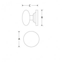 VOORDEURKNOP FUNGO 90MM MMC