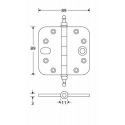 VEILIGHEIDSSCHARNIER ROH 89X89 MMC VAAS
