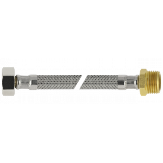 BONFIX RVS FLEX. AANSLUITLEIDING 50CM 3/8" BI. X 3/8" BU.