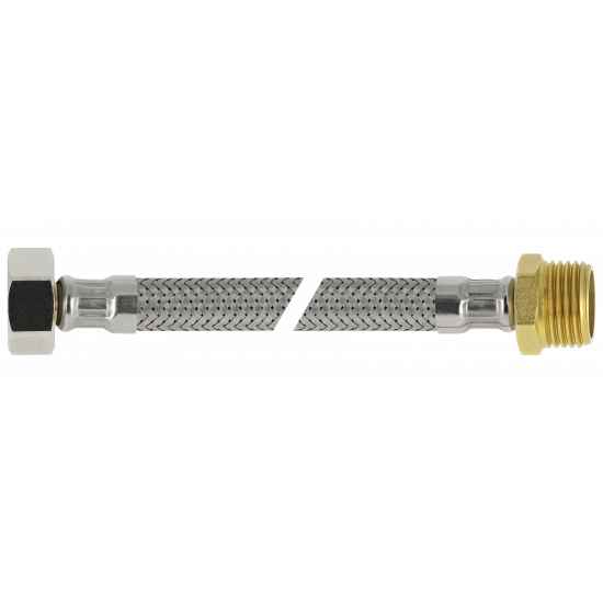 BONFIX RVS FLEX. AANSLUITLEIDING 50CM 3/8" BI. X 3/8" BU.