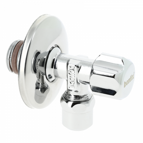 BONFIX HOEKSTOPKRAAN VERCHROOMD 3/8" X 10 MM MET ROZET