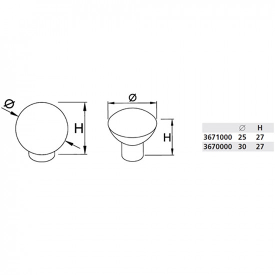 KNOP ROND F3671000E