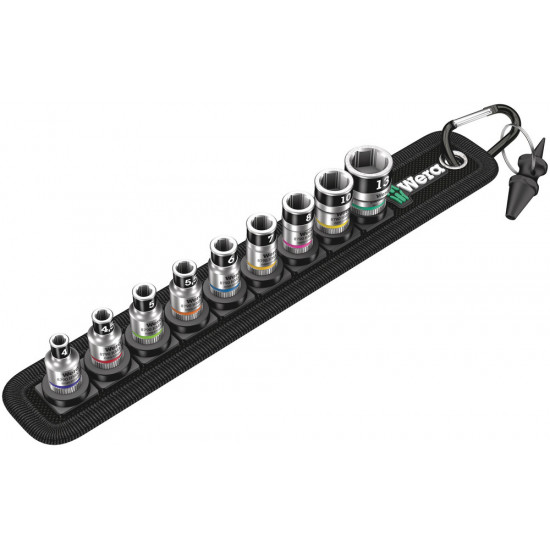 BELT A 1 ZYKLOP DOPPEN SET, MET VASTHOUDFUNCTIE, MET 1/4" -AANDRIJVING, 10-DELIG