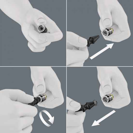 BELT A 1 ZYKLOP DOPPEN SET, MET VASTHOUDFUNCTIE, MET 1/4" -AANDRIJVING, 10-DELIG