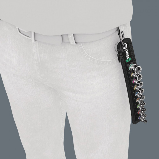 BELT A 1 ZYKLOP DOPPEN SET, MET VASTHOUDFUNCTIE, MET 1/4" -AANDRIJVING, 10-DELIG