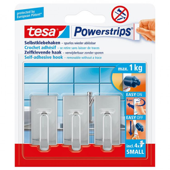 TESA POWERSTRIPS SMALL CLASSIC CHROOM 12 0 CHROOM