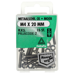 METAALSCHROEF CK+MOER R.V.S. M4X20 15 ST