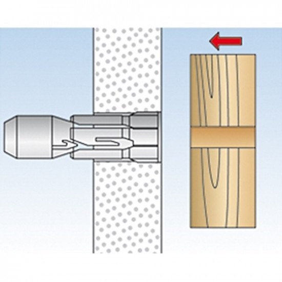 FISCHER HOLLEWANDPLUG MET SPAANPLAATSCHROEF, 10X28MM, 5 ST