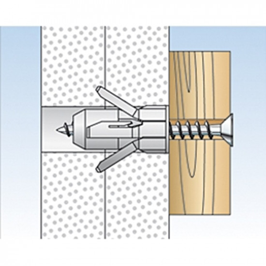 FISCHER HOLLEWANDPLUG MET SPAANPLAATSCHROEF, 10X28MM, 5 ST