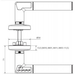 8812 8LE1 0028 YALE CODE HANDLE 8812 LS DOOS.