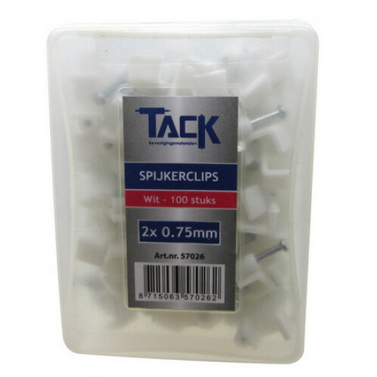 SPIJKERCL. 2X0.75MM 100ST IN DOOS WIT