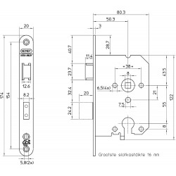 1279/17-50 DR.1+3 VEILIGHEIDSDEURSLOT, SKG*, DM50MM, PC55M